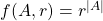 f(A, r) = r^{|A|}