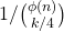 1/\binom{\phi(n)}{k/4}