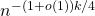 n^{-(1+o(1))k/4}