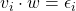 v_i \cdot w = \epsilon_i