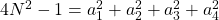 4N^2-1 = a_1^2 + a_2^2 + a_3^2 + a_4^2